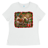 White christmas farm animals Ladies Tee - RanaPortraitStore