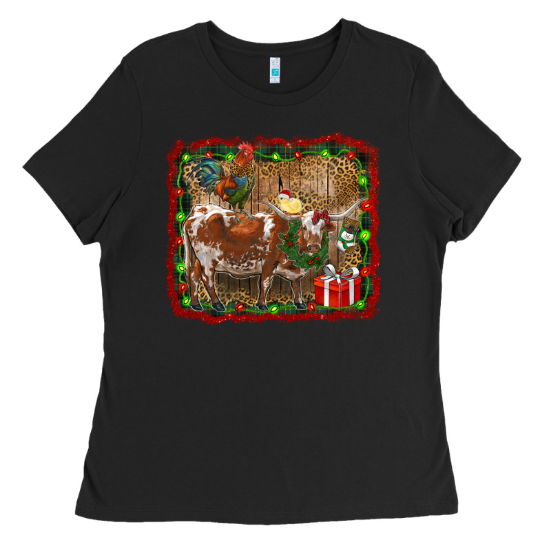 Christmas Farm Animals Ladies Tee by RanaPortraitStore | Teevron