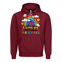 Burgundy if being gay was a choice i'd be gayer lol Zipper Hoodie - LillyAllenDesigns