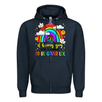 Navy if being gay was a choice i'd be gayer lol Zipper Hoodie - LillyAllenDesigns