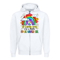 White if being gay was a choice i'd be gayer lol Zipper Hoodie - LillyAllenDesigns