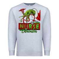 Heather Grey grinch hand nurse educator Premium Sweatshirt - NancyCooperArtShop