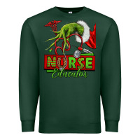 Sports Green grinch hand nurse educator Premium Sweatshirt - NancyCooperArtShop