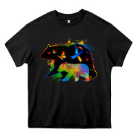 Black autism mama bear Heavy Core Tee - Zillion Design Studio