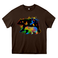 Chocolate Brown autism mama bear Heavy Core Tee - Zillion Design Studio