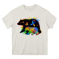 Cream autism mama bear Heavy Core Tee - Zillion Design Studio