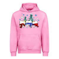 Fuchsia Pink dental christmas tree teeth and winter ado Urban Hoodie - OliviaCreatesArt
