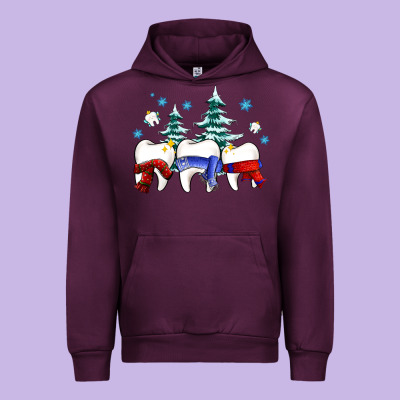 Dental Christmas Tree Teeth And Winter Ado Urban Hoodie Designed By Oliviacreatesart