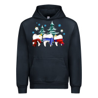 Navy dental christmas tree teeth and winter ado Urban Hoodie - OliviaCreatesArt