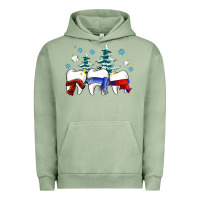 Pigment Oil Green dental christmas tree teeth and winter ado Urban Hoodie - OliviaCreatesArt