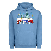 Pigment Pebble Blue dental christmas tree teeth and winter ado Urban Hoodie - OliviaCreatesArt