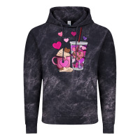 Cloud Black valentines day heart coffe Vintage Hoodie - AdoDesignShop
