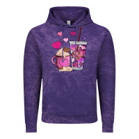 Cloud Purple valentines day heart coffe Vintage Hoodie - AdoDesignShop