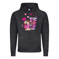 Vintage Black valentines day heart coffe Vintage Hoodie - AdoDesignShop