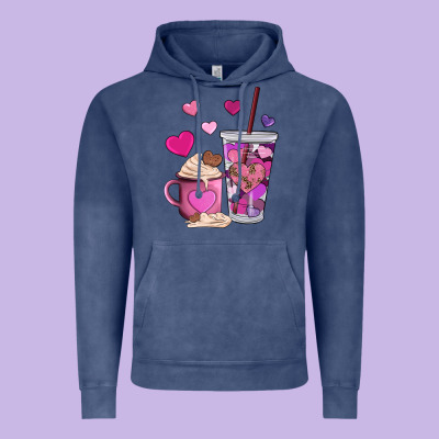 Valentines Day Heart Coffe Vintage Hoodie Designed By Adodesignshop