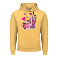 Vintage Mustard valentines day heart coffe Vintage Hoodie - AdoDesignShop