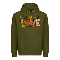 Army Green Fall love Premium Hoodie - NancyCooperArtShop
