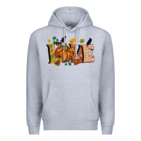 Heather Grey Fall love Premium Hoodie - NancyCooperArtShop