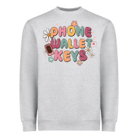 Heather Grey phone wallet keys Heavyweight Sweatshirt - MaliasSmallBusiness