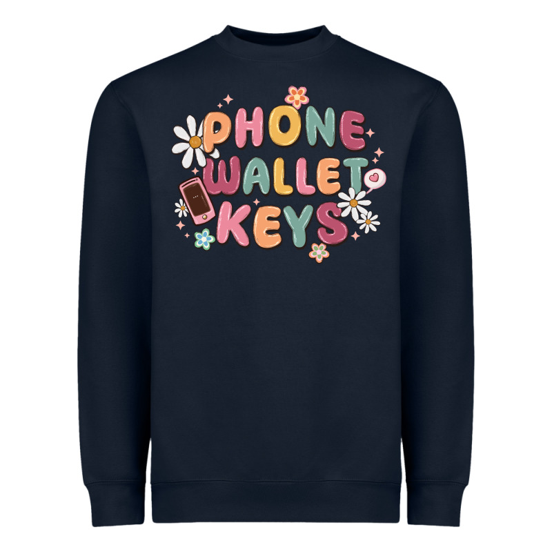 Phone Wallet Keys Heavyweight Sweatshirt by MaliasSmallBusiness | Teevron