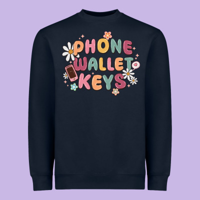 Phone Wallet Keys Heavyweight Sweatshirt Designed By Maliassmallbusiness