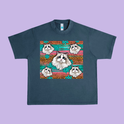 Western Ragdoll Cat Urban Heavy Tee Designed By Lillyallendesigns