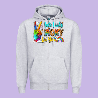 Hate Looks Tacky On You Zipper Hoodie Designed By Lillyallendesigns