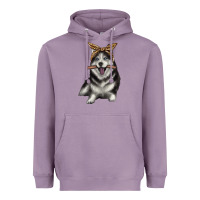 Lavender alaskan husky with bandeau Heavyweight Hoodie - texasbilliewilder