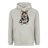 Moon Dust alaskan husky with bandeau Heavyweight Hoodie - texasbilliewilder
