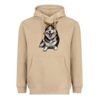 Mushroom alaskan husky with bandeau Heavyweight Hoodie - texasbilliewilder