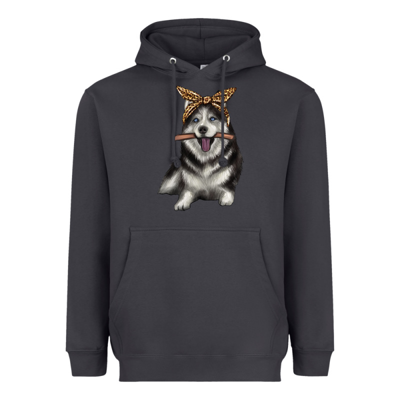 Alaskan Husky With Bandeau Heavyweight Hoodie by texasbilliewilder | Teevron