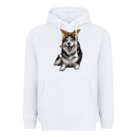 White alaskan husky with bandeau Heavyweight Hoodie - texasbilliewilder