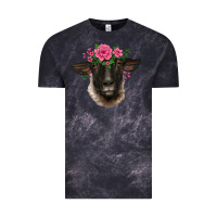Cloud Black suffolk ewe sheep with floral headdress Vintage Tee - BarkalooDesign