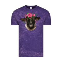Cloud Purple suffolk ewe sheep with floral headdress Vintage Tee - BarkalooDesign