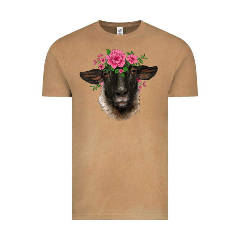 Suffolk Ewe Sheep With Floral Headdress Vintage Tee by BarkalooDesign | Teevron