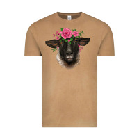 Vintage Camel suffolk ewe sheep with floral headdress Vintage Tee - BarkalooDesign