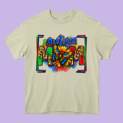 Autism Mom Heavy Core Tee Designed By Zillion Design Studio
