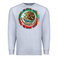 Heather Grey Mexico Coat of Arms Premium Sweatshirt - texasbilliewilder