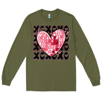 Army Green xoxo heart valentine's day Long Sleeve Tee - MaliasSmallBusiness