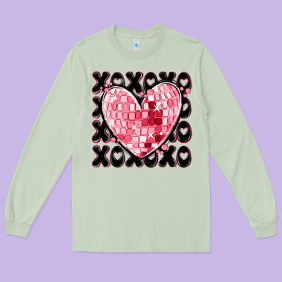 Xoxo Heart Valentine's Day Long Sleeve Tee Designed By Maliassmallbusiness