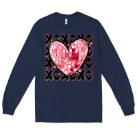 Navy xoxo heart valentine's day Long Sleeve Tee - MaliasSmallBusiness