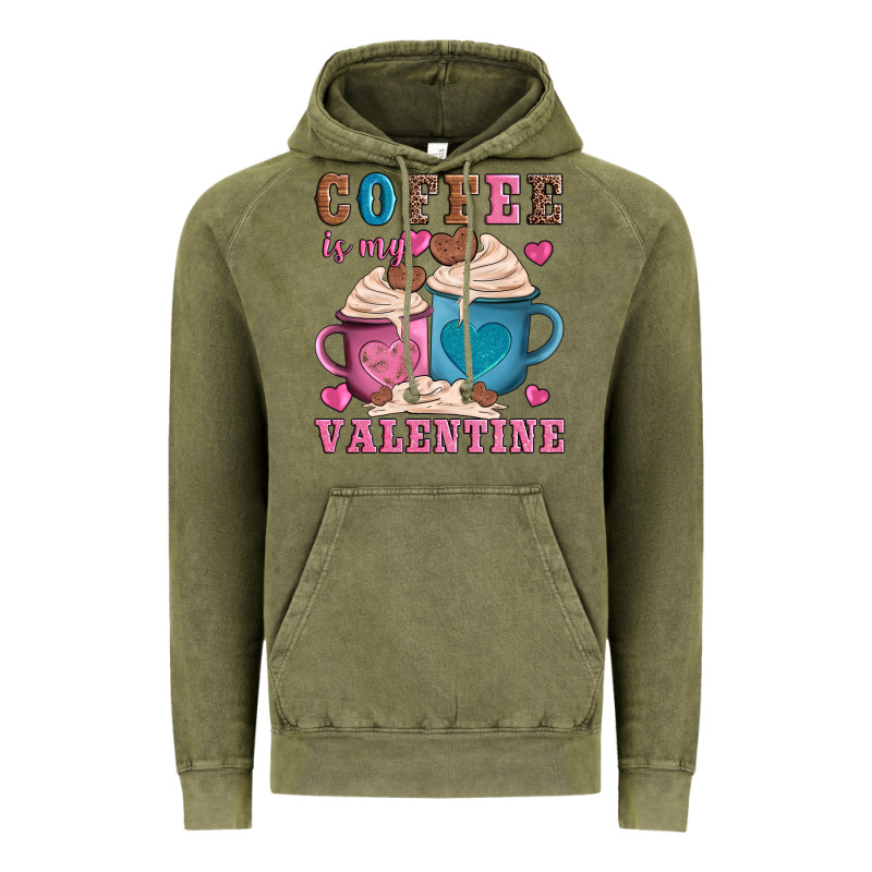 Valentines Day Coffe Is My Valentine Vintage Hoodie by AdoDesignShop | Teevron