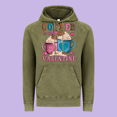 Valentines Day Coffe Is My Valentine Vintage Hoodie Designed By Adodesignshop
