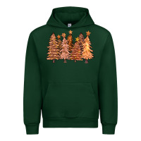 Forest Green melanin christmas trees with lights Urban Hoodie - FaDigitalArtStudio