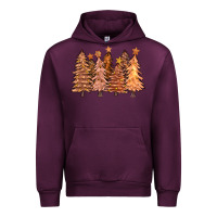 Mauve Wine melanin christmas trees with lights Urban Hoodie - FaDigitalArtStudio