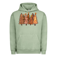 Pigment Oil Green melanin christmas trees with lights Urban Hoodie - FaDigitalArtStudio