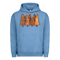 Pigment Pebble Blue melanin christmas trees with lights Urban Hoodie - FaDigitalArtStudio