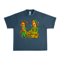 Midnight Navy horseshoe with shamrocks and coin Urban Heavy Tee - AdoDesignShop
