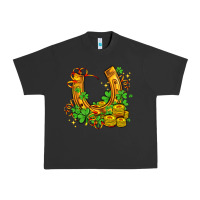Pigment Black horseshoe with shamrocks and coin Urban Heavy Tee - AdoDesignShop
