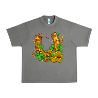 Tornado horseshoe with shamrocks and coin Urban Heavy Tee - AdoDesignShop